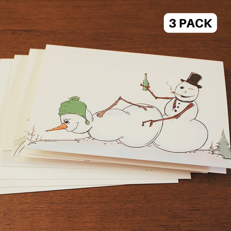 Funny Holiday Cards - Nimbo The Naughty Snowman - X Rated Adult Christmas Cards