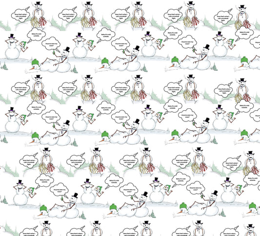 Naughty Snowman Wrapping Paper - Nimbo The Naughty Snowman - Funny Holiday Wrapping Paper